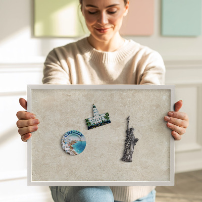 Magnettafel mit weißem Rahmen Eleganter heller Stein