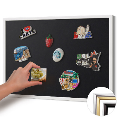 Magnettafel mit weißem Rahmen Farbe Schwarz