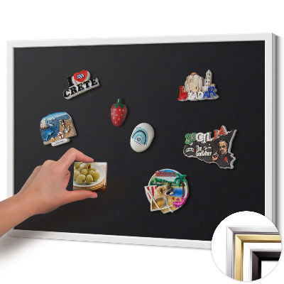 Magnettafel mit weißem Rahmen Farbe Schwarz