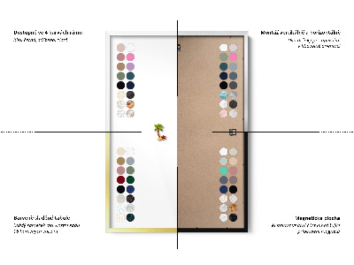 Magnettafel mit weißem Rahmen Farbe Dunkelblau