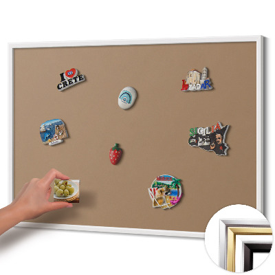 Magnettafel mit weißem Rahmen Farbe Hellbraun
