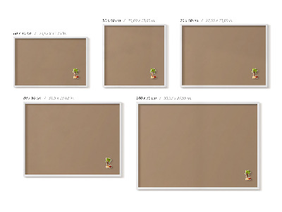 Magnettafel mit weißem Rahmen Farbe Hellbraun