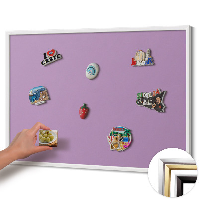 Magnettafel mit weißem Rahmen Farbe Pastellviolett
