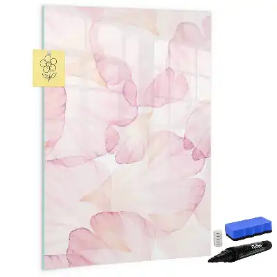 Magnettafel beschreibbar mit Aquarell-Blütenblätter-Motiv