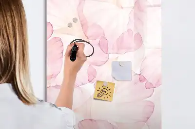Magnettafel beschreibbar mit Aquarell-Blütenblätter-Motiv