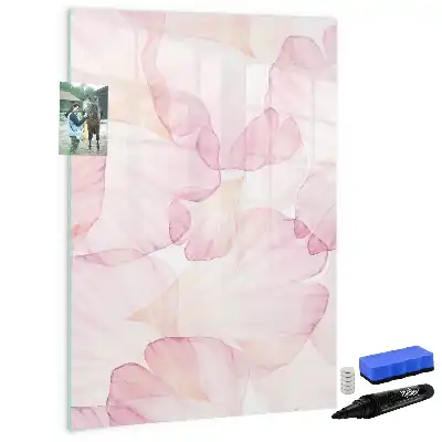 Magnettafel beschreibbar mit Aquarell-Blütenblätter-Motiv