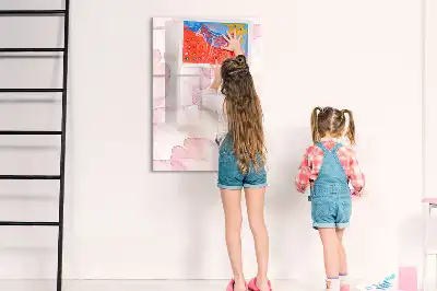Magnettafel beschreibbar mit Aquarell-Blütenblätter-Motiv