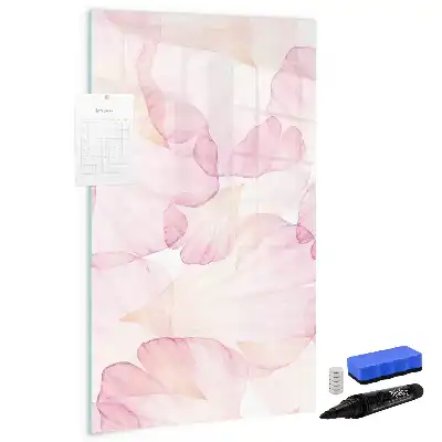 Magnettafel beschreibbar mit Aquarell-Blütenblätter-Motiv