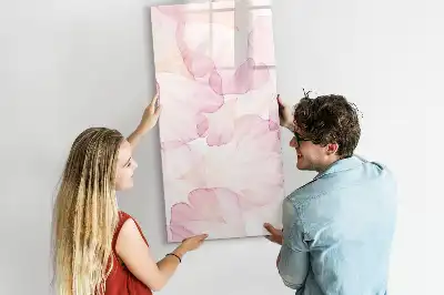 Magnettafel beschreibbar mit Aquarell-Blütenblätter-Motiv
