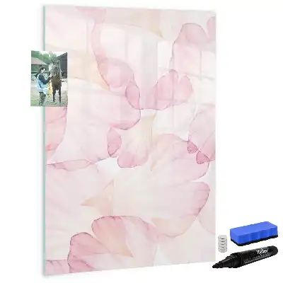 Magnettafel beschreibbar mit Aquarell-Blütenblätter-Motiv