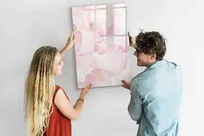 Magnettafel beschreibbar mit Aquarell-Blütenblätter-Motiv