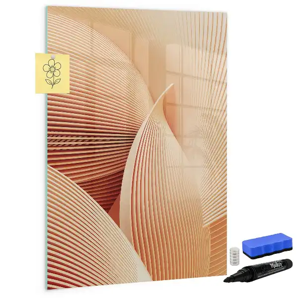 Beschreibbare Magnettafel mit abstraktem Wellenmuster