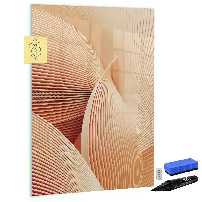 Beschreibbare Magnettafel mit abstraktem Wellenmuster