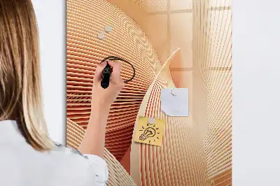 Beschreibbare Magnettafel mit abstraktem Wellenmuster