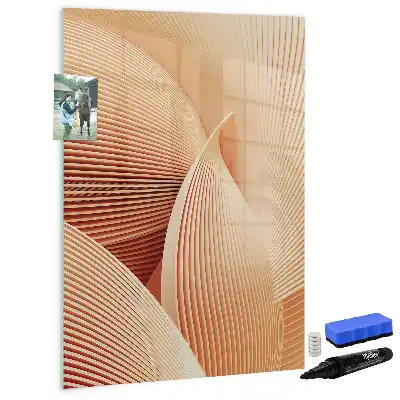 Beschreibbare Magnettafel mit abstraktem Wellenmuster