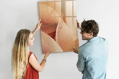 Beschreibbare Magnettafel mit abstraktem Wellenmuster