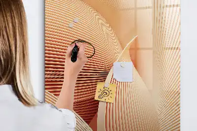 Beschreibbare Magnettafel mit abstraktem Wellenmuster