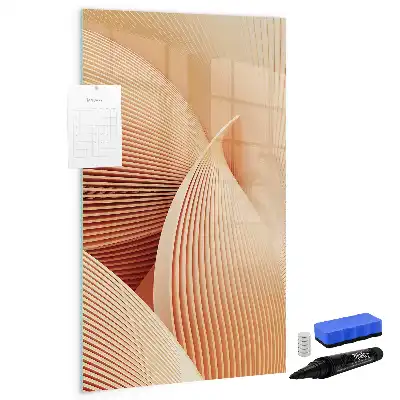 Beschreibbare Magnettafel mit abstraktem Wellenmuster