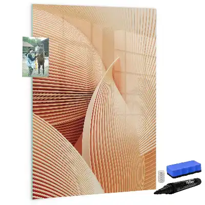 Beschreibbare Magnettafel mit abstraktem Wellenmuster
