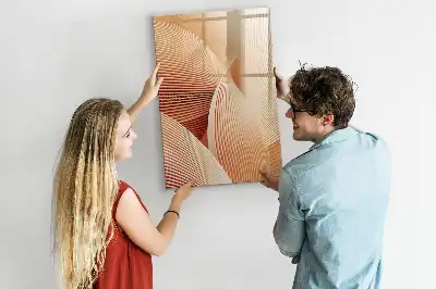 Beschreibbare Magnettafel mit abstraktem Wellenmuster
