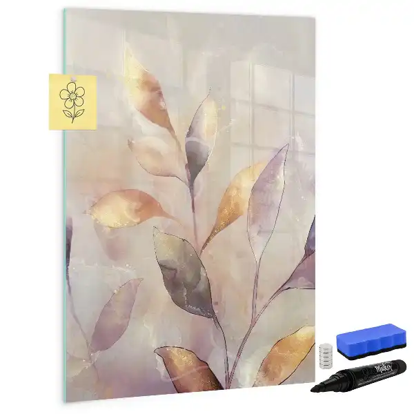 Magnettafel zum Schreiben mit Aquarell-Pflanzen Motiv