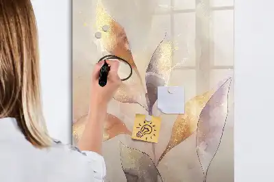 Magnettafel zum Schreiben mit Aquarell-Pflanzen Motiv