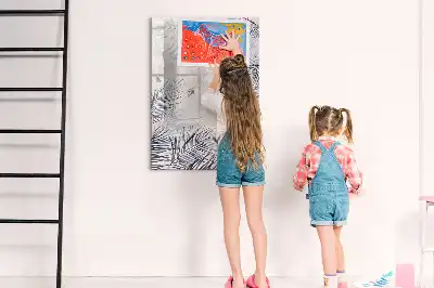 Magnettafel beschreibbar mit Palmenblätter-Motiv