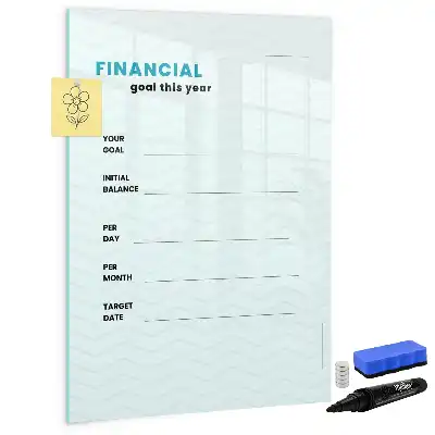 Finanzplaner mit Magnettafel zum Beschreiben