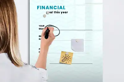 Finanzplaner mit Magnettafel zum Beschreiben