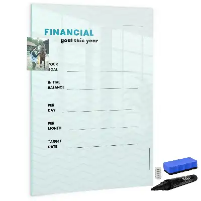 Finanzplaner mit Magnettafel zum Beschreiben
