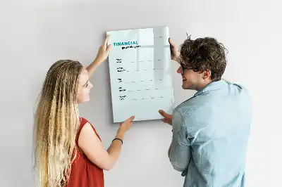 Finanzplaner mit Magnettafel zum Beschreiben