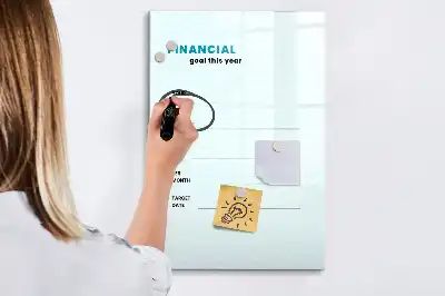 Finanzplaner mit Magnettafel zum Beschreiben