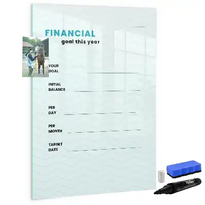 Finanzplaner mit Magnettafel zum Beschreiben
