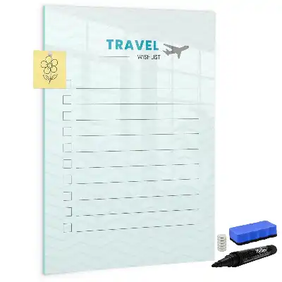 Magnettafel als Reiseplaner zum Beschreiben