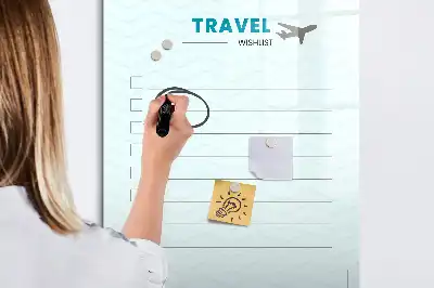 Magnettafel als Reiseplaner zum Beschreiben
