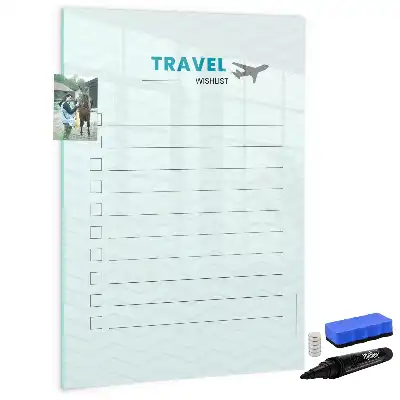 Magnettafel als Reiseplaner zum Beschreiben
