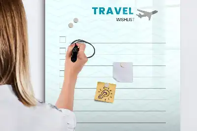 Magnettafel als Reiseplaner zum Beschreiben
