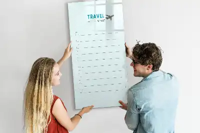 Magnettafel als Reiseplaner zum Beschreiben