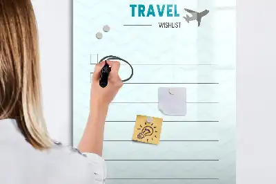 Magnettafel als Reiseplaner zum Beschreiben