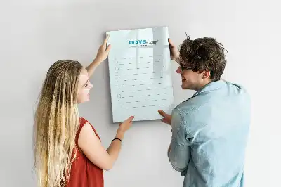 Magnettafel als Reiseplaner zum Beschreiben
