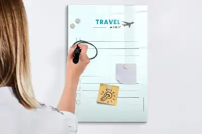 Magnettafel als Reiseplaner zum Beschreiben
