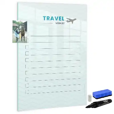 Magnettafel als Reiseplaner zum Beschreiben