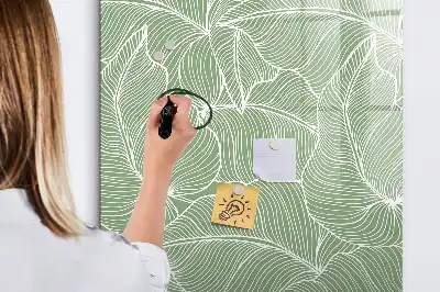 Beschreibbare Magnettafel in großem Blattmuster