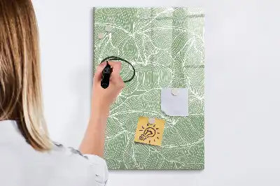 Beschreibbare Magnettafel in großem Blattmuster