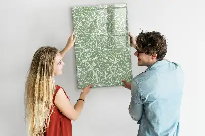 Beschreibbare Magnettafel in großem Blattmuster