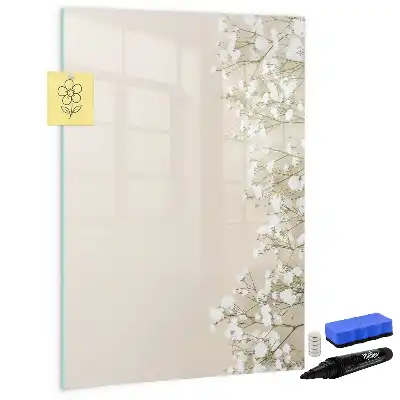 Magnettafel zum Schreiben mit Motiv Zarte Blumen