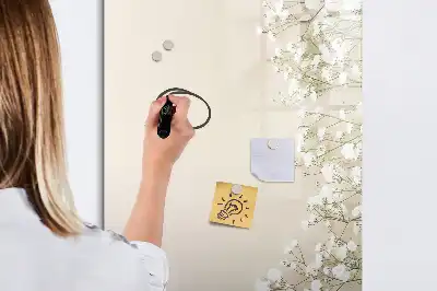 Magnettafel zum Schreiben mit Motiv Zarte Blumen
