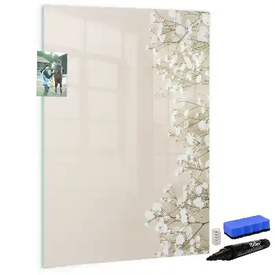 Magnettafel zum Schreiben mit Motiv Zarte Blumen