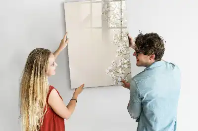 Magnettafel zum Schreiben mit Motiv Zarte Blumen