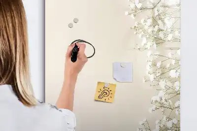 Magnettafel zum Schreiben mit Motiv Zarte Blumen